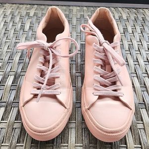 EUC  BLUSH PINK VEGAN LEATHER SNEAKERS ~ SIZE US 7/EU 37